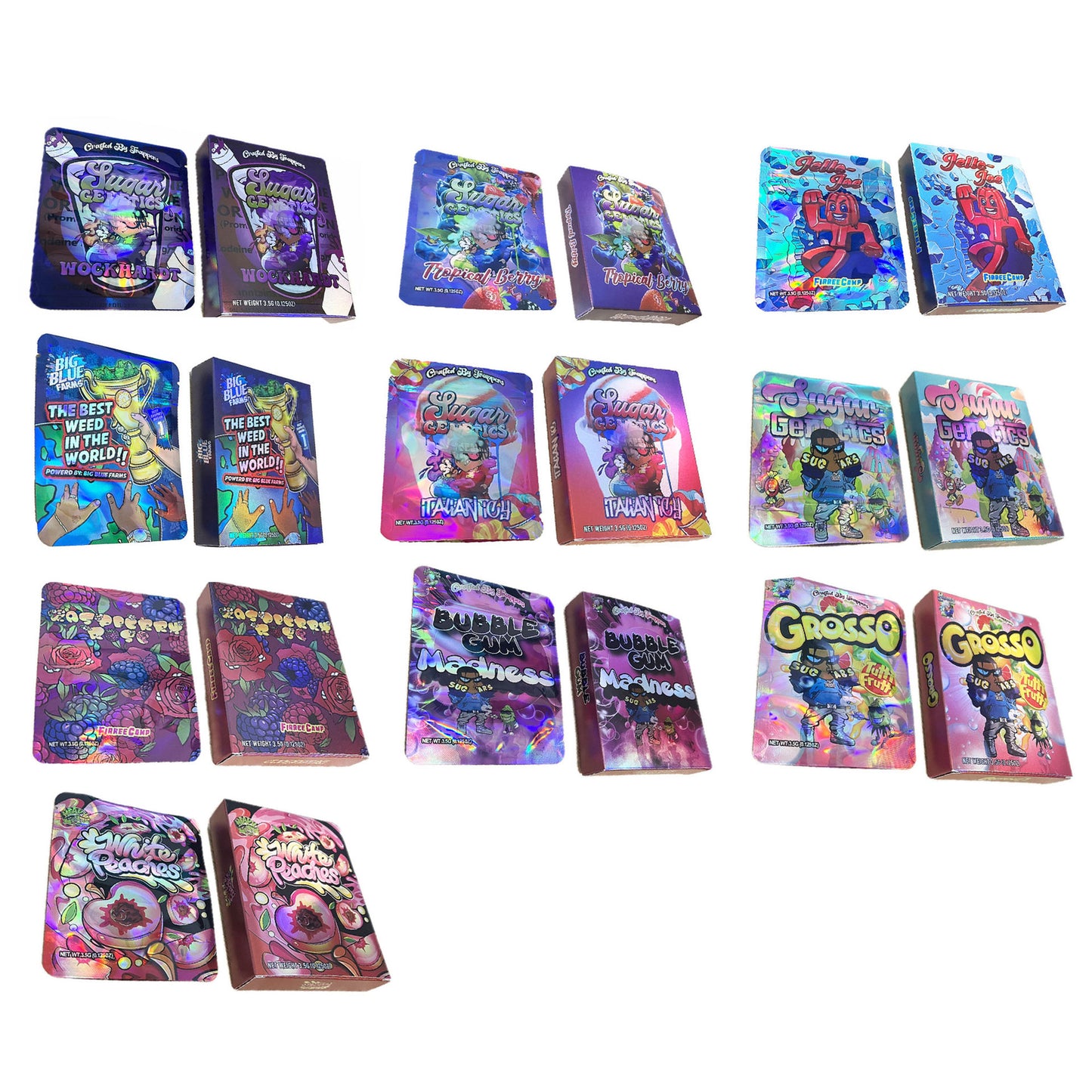 Hot Sale 3.5G Mylar Bags & Box Set Smoking Baggies
