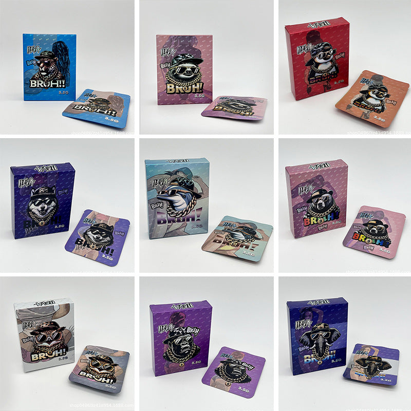 3.5G 1pcs Mylar Bag & 1pcs Box Smoking Set Baggies