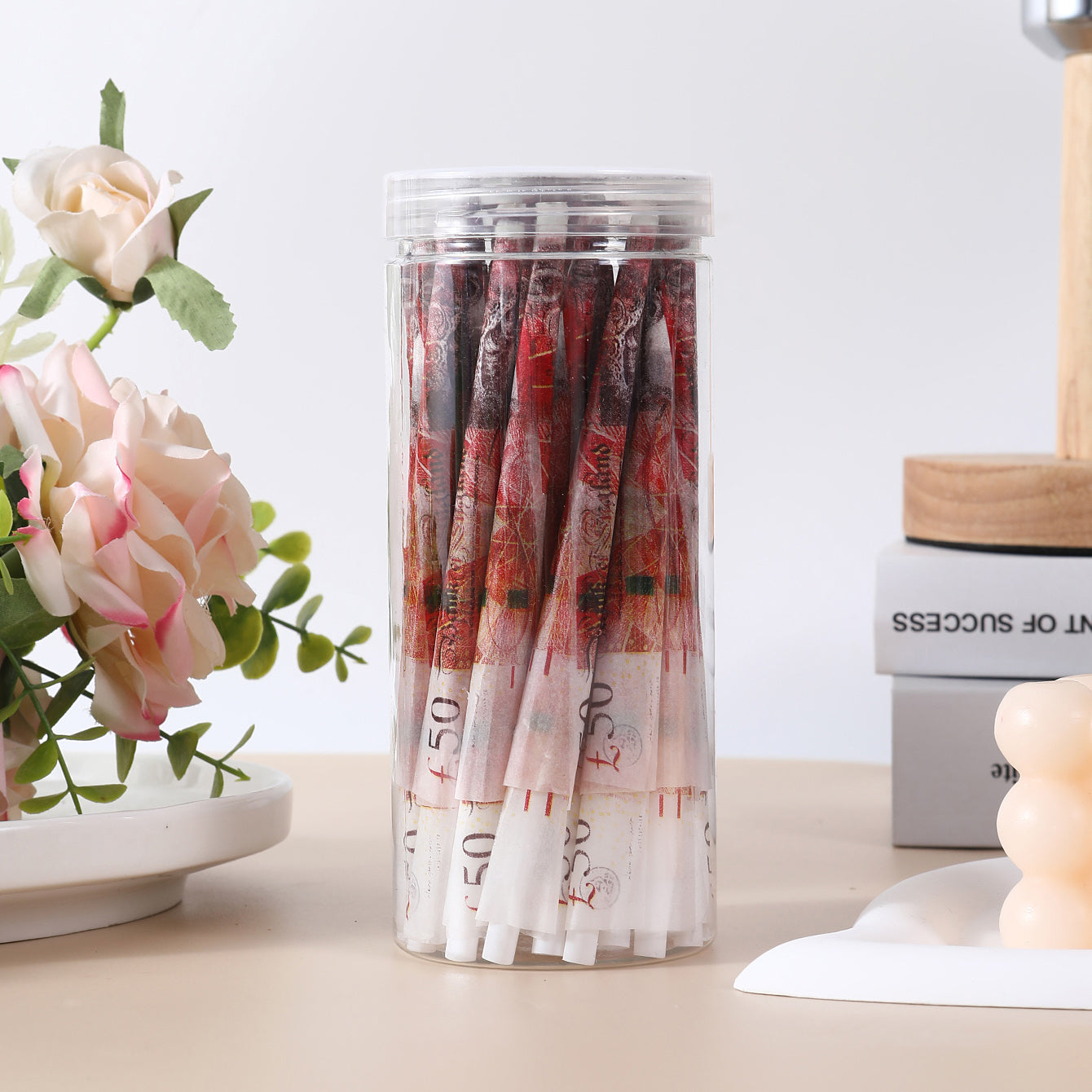 50 Pcs/Jar Pre-Rolled Cones With Printing