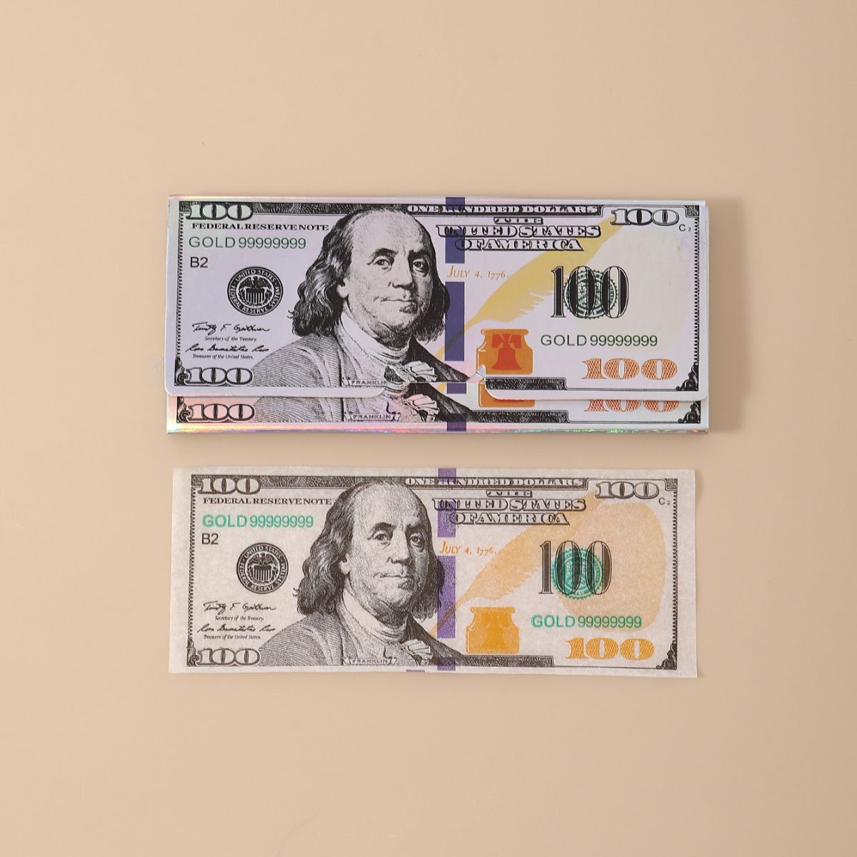 24 Leaves/Booklet 24 Booklets/Case Laser US Dollars Rolling Papers Without Filter Tips