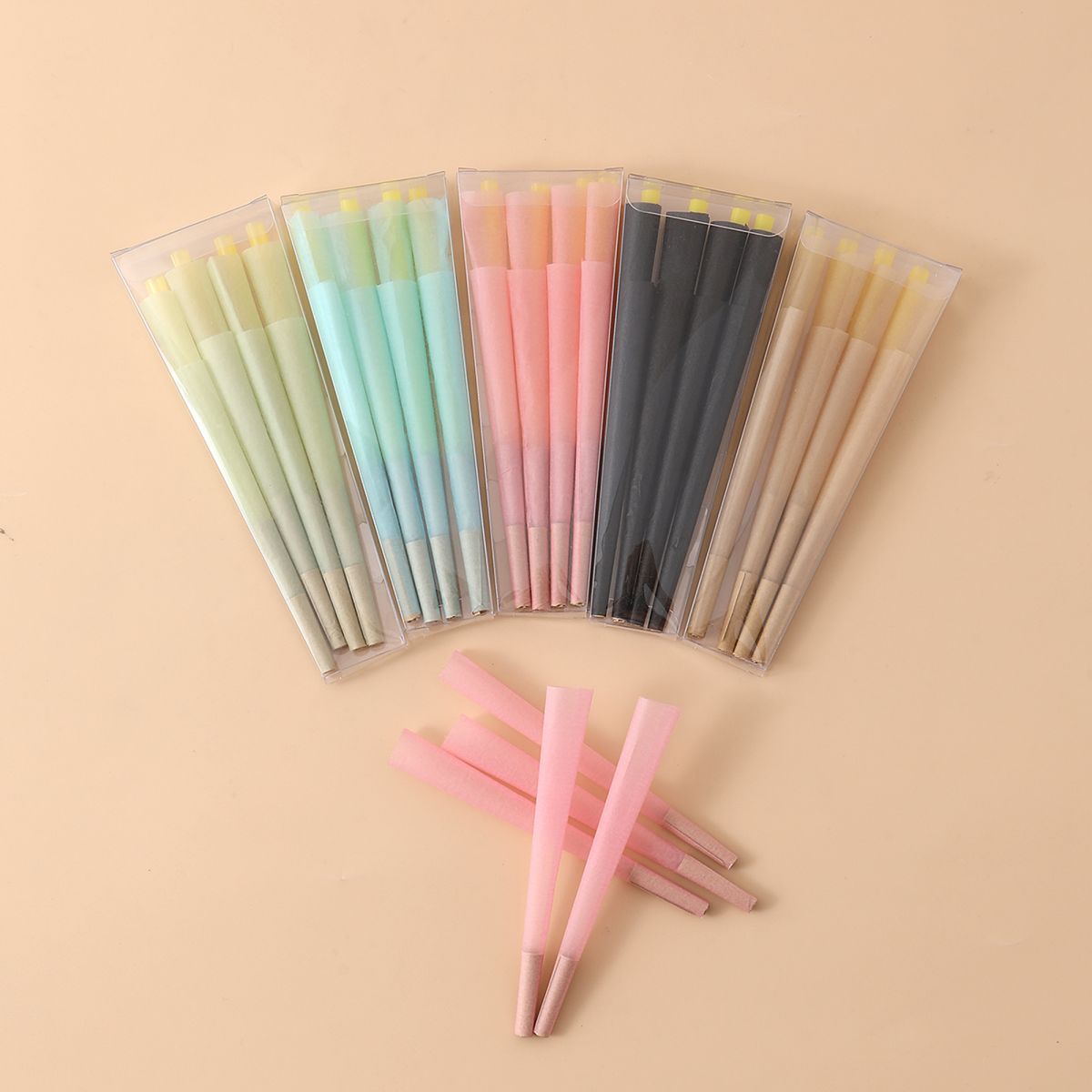 8 Pcs/Case Colored Pre-Rolled Cones Without Printing