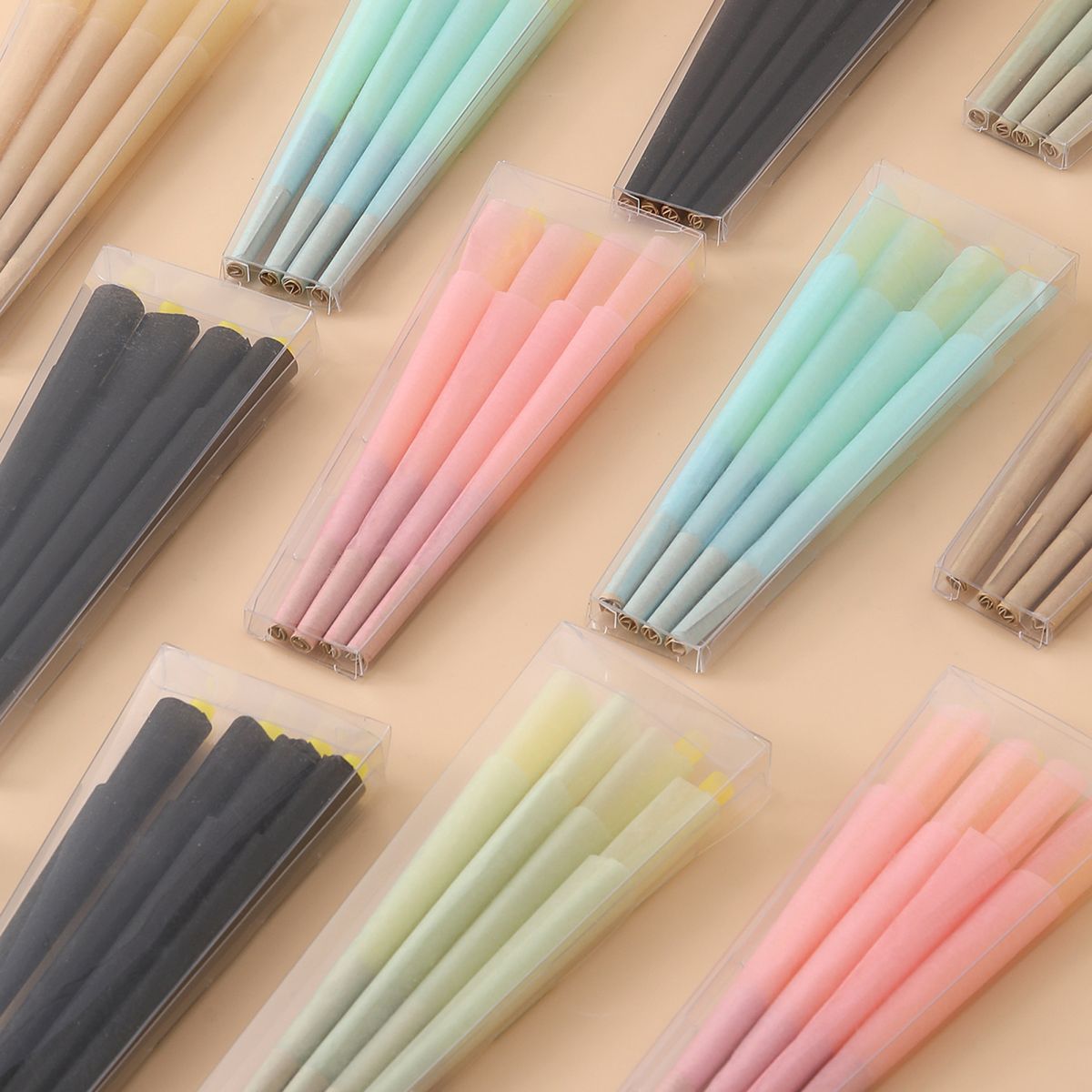 8 Pcs/Case Colored Pre-Rolled Cones Without Printing