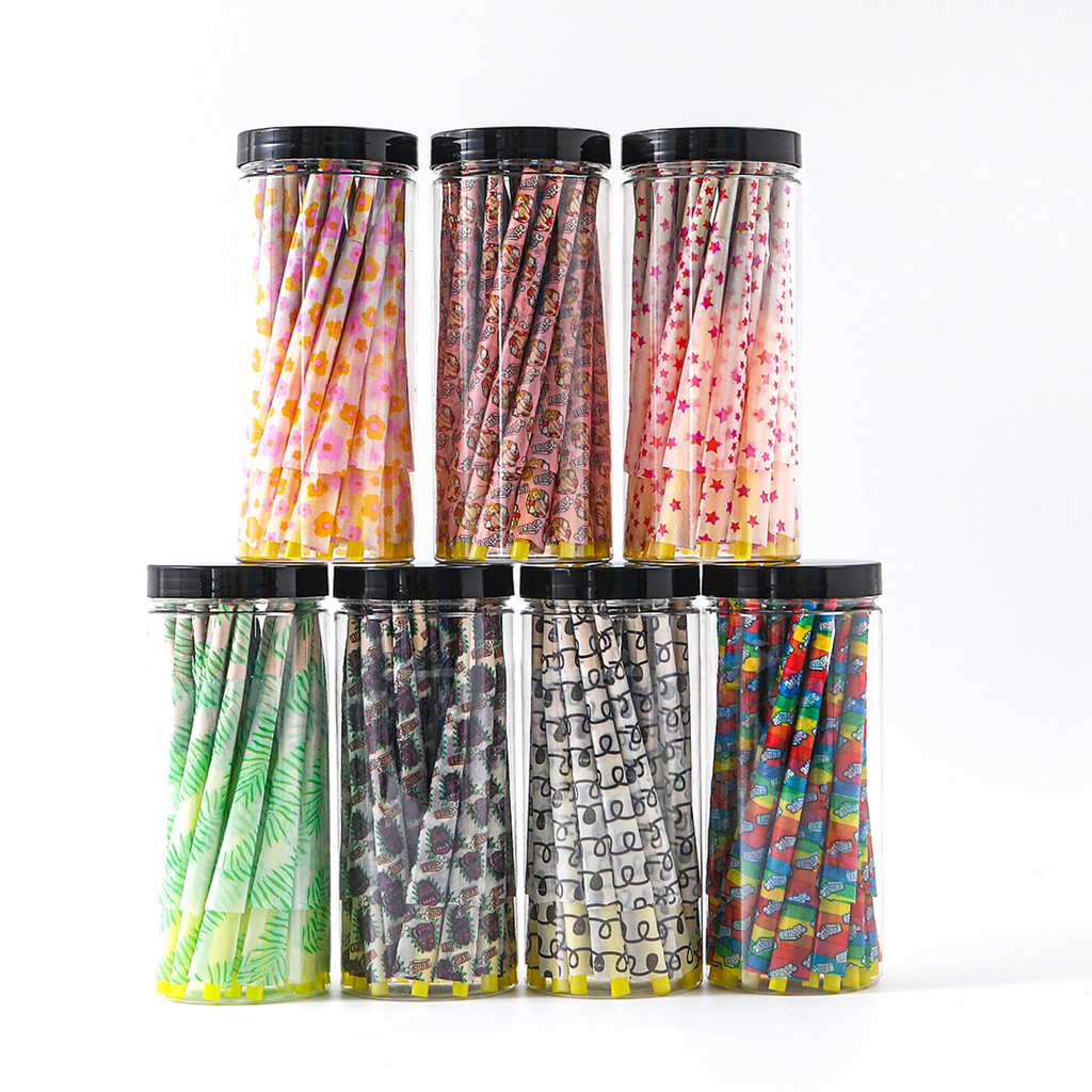 50Pcs/Jar Pre-Rolled Cones With Printing
