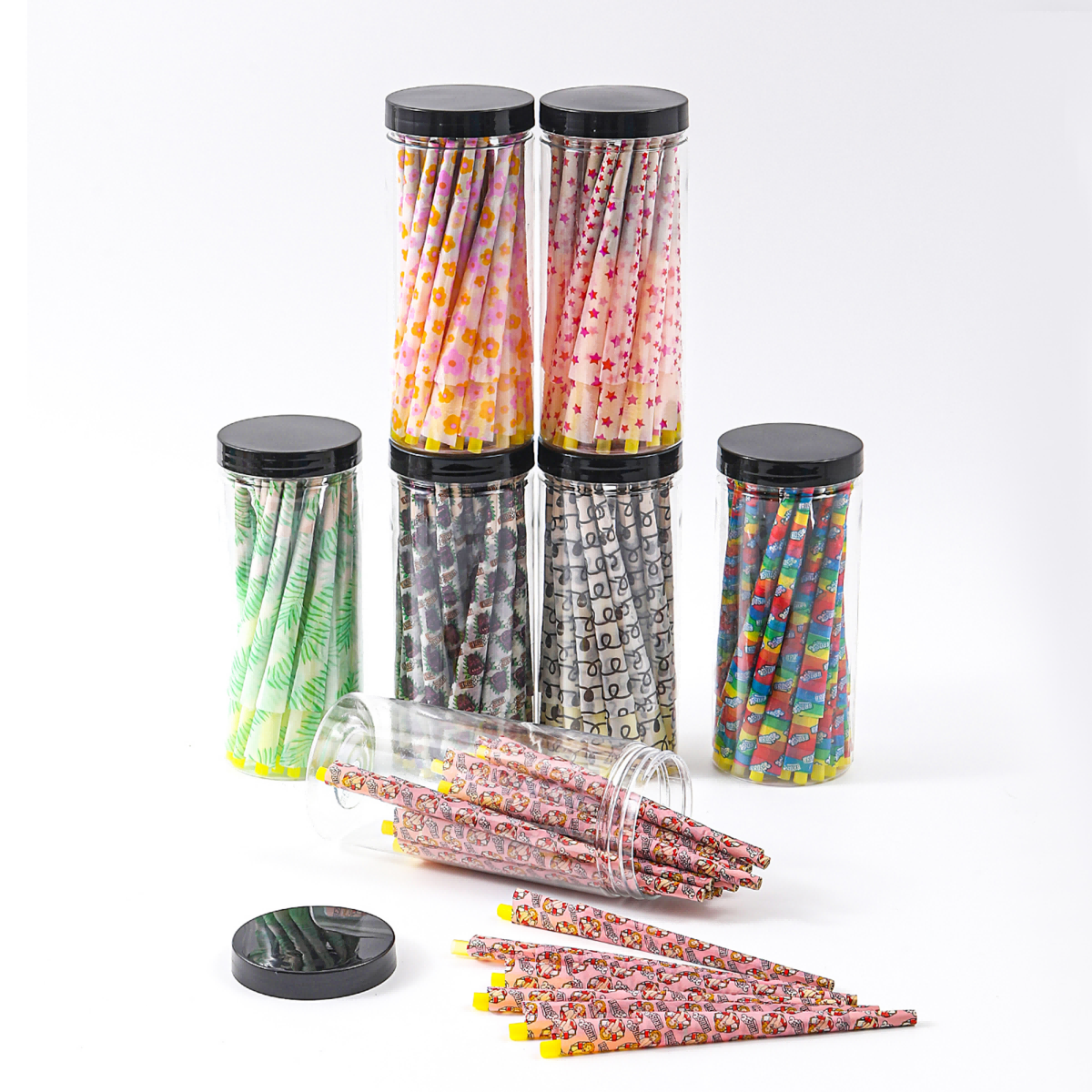 50Pcs/Jar Pre-Rolled Cones With Printing