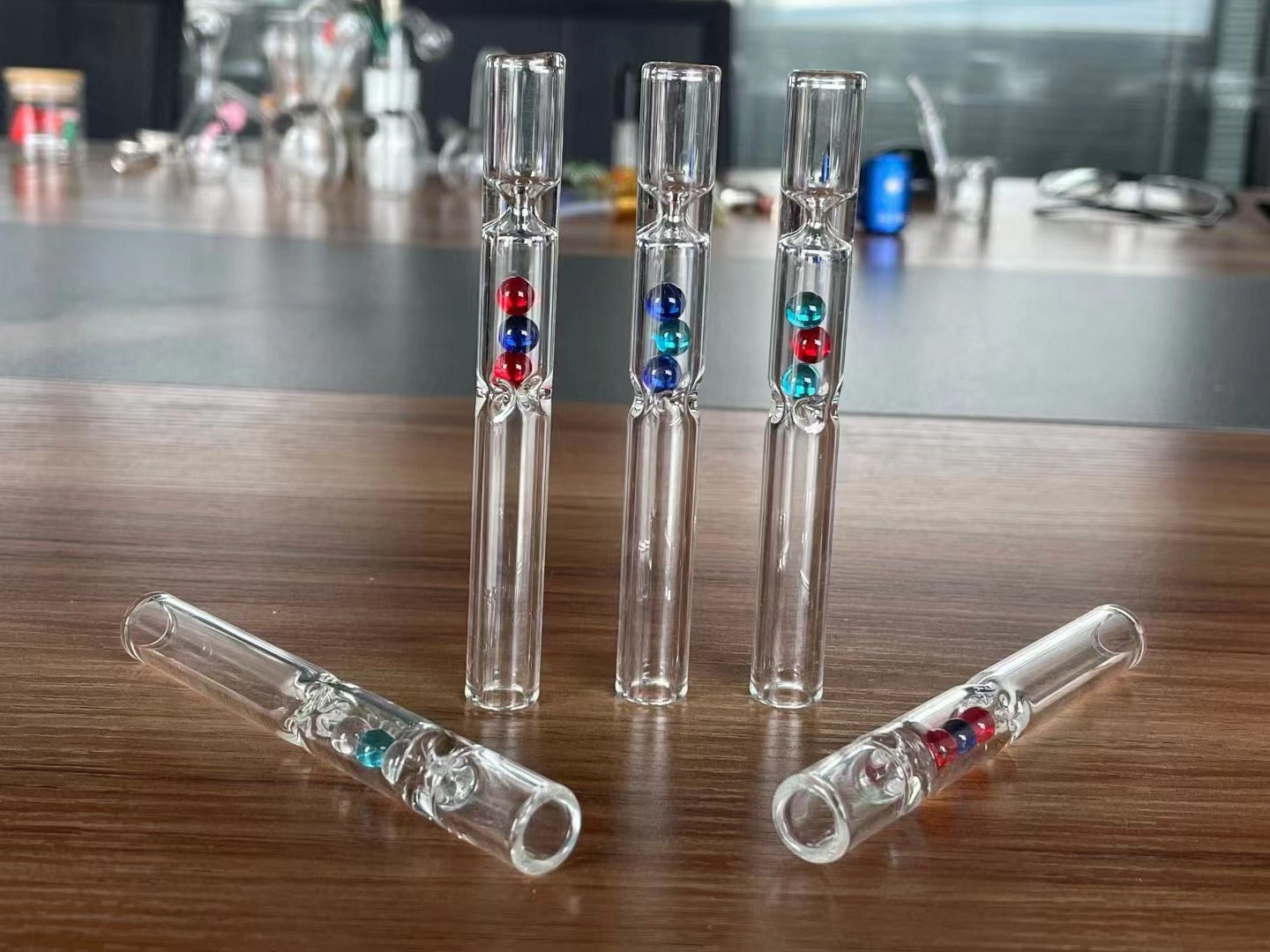 Clear Glass Pipe Chillum