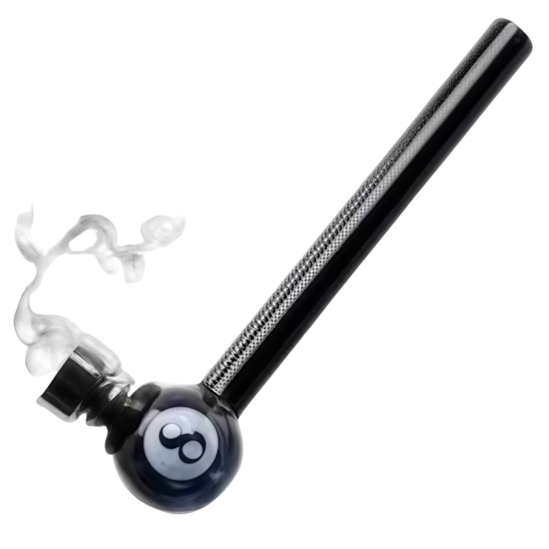 Black 8 Glass Pipe Smoking Pipe
