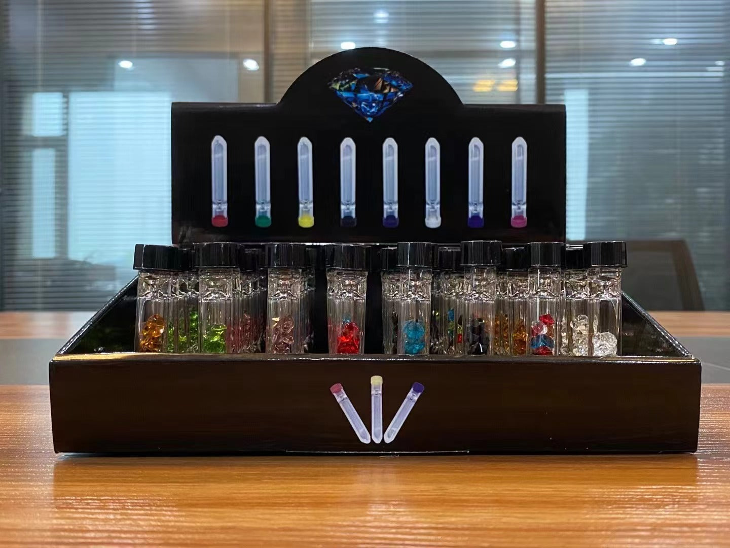 Clear OG Chillum with Caps & Diamond 70*12mm