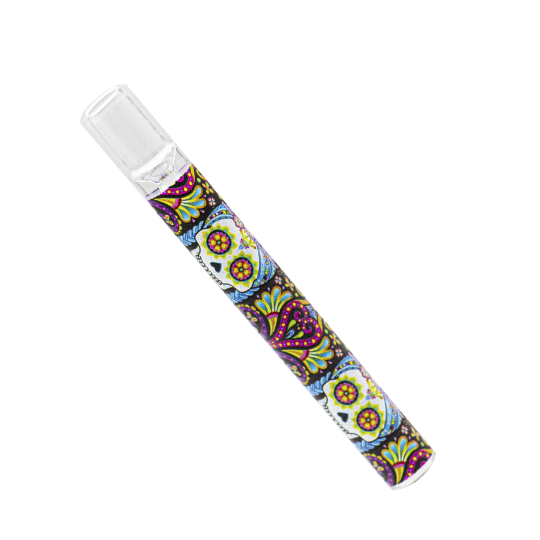 Chillum 12*103mm Glass Pipe with Sticker