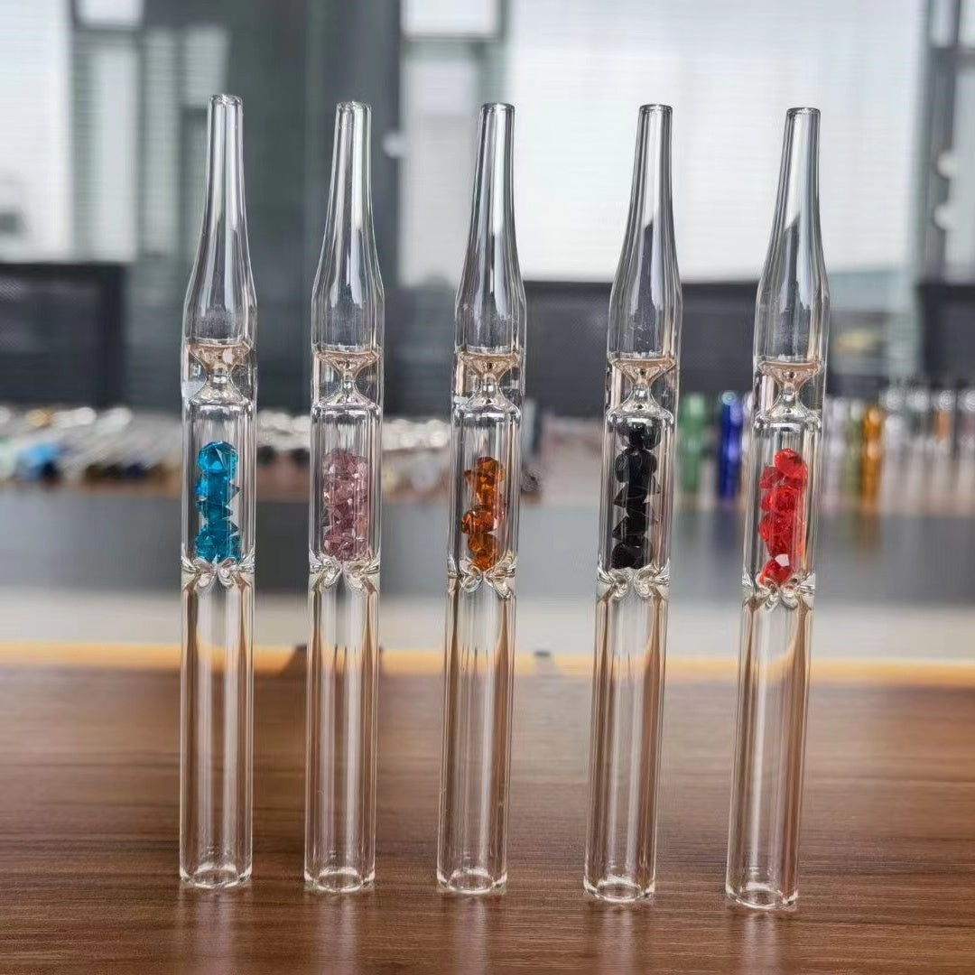 Clear Chillum with Diamond 12.5cm