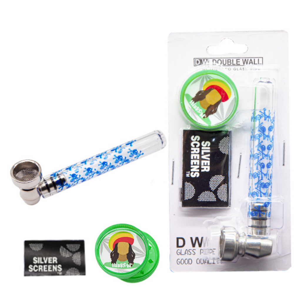 3 in 1 Smoking Pipe Plastic Grinder Screen Smoke Set