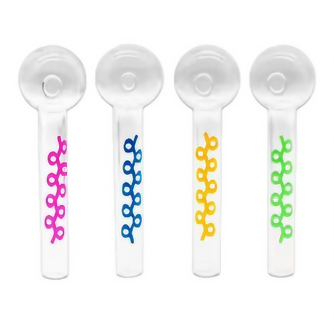 4inch Clear Oil Burner with Sticker 90CT Glass Ball