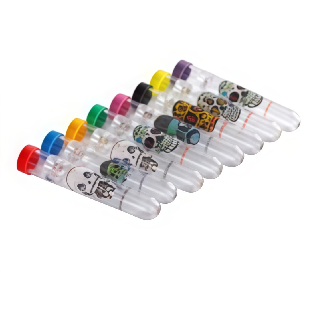 Clear OG Chillum with Plastic Lid Sticker