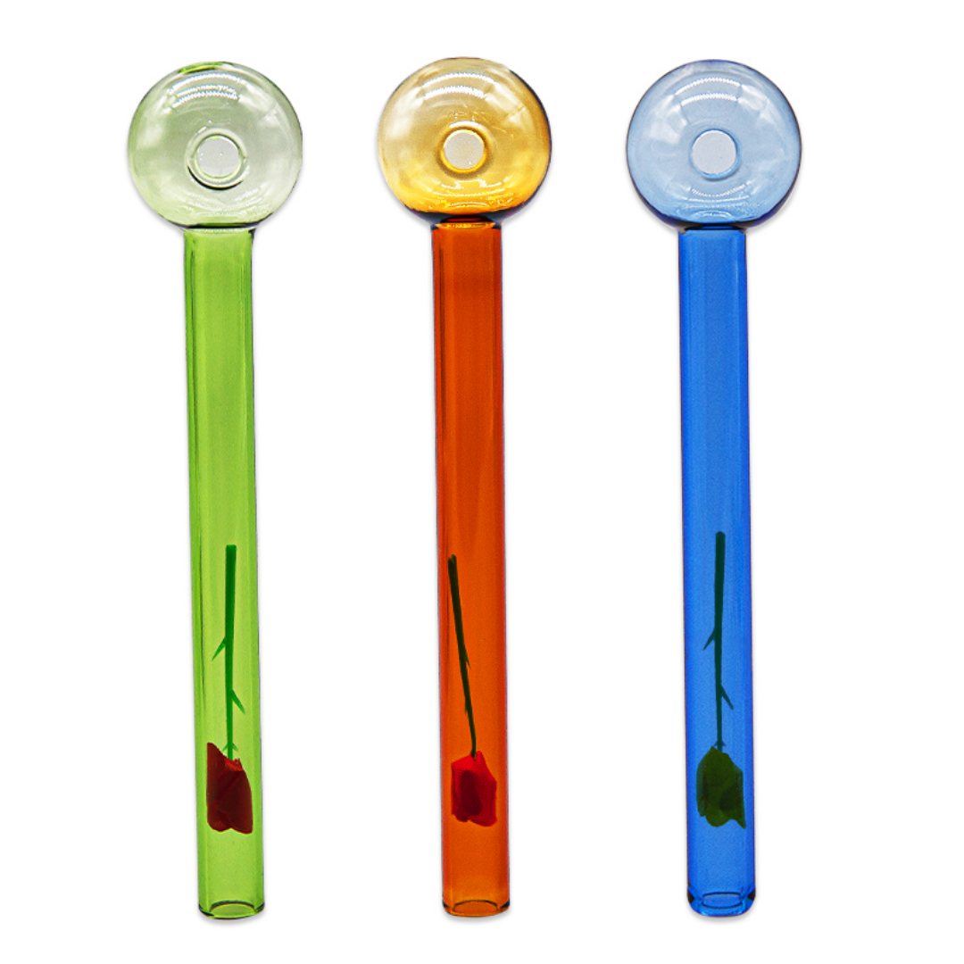 6inch Oil Burner with Rose Colorful