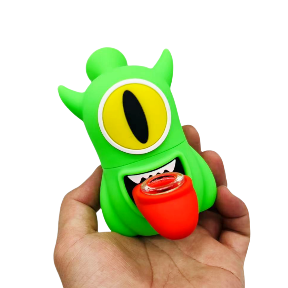 Cute Silicone Bong with Glass Bowl Silicone Waterpipe