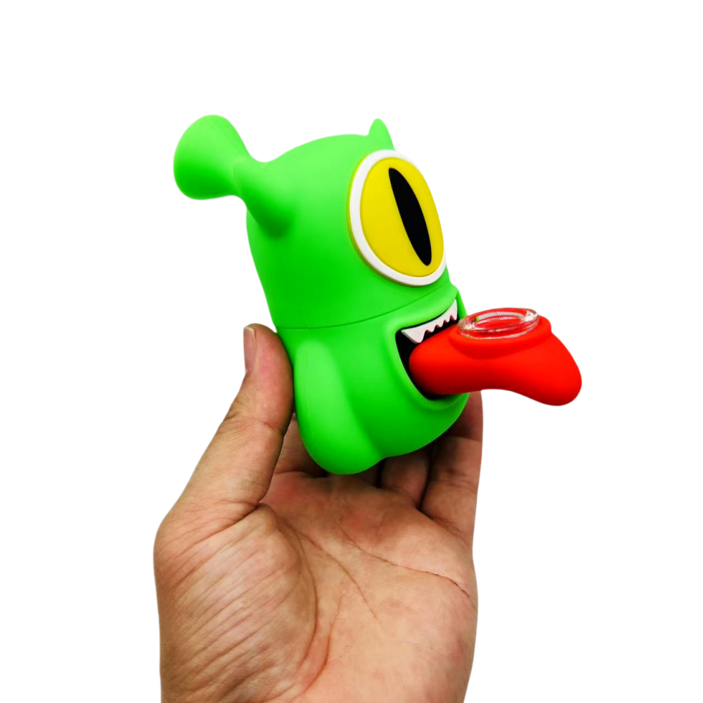 Cute Silicone Bong with Glass Bowl Silicone Waterpipe