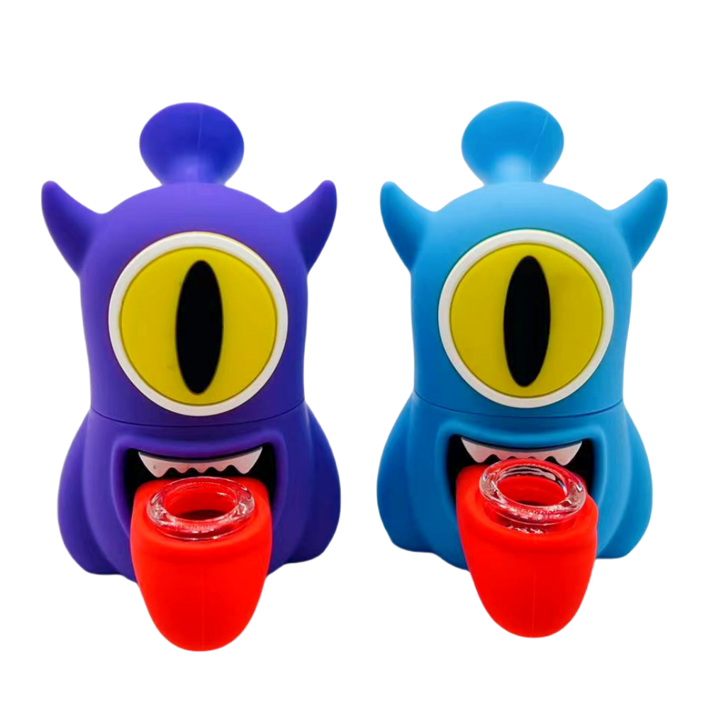 Cute Silicone Bong with Glass Bowl Silicone Waterpipe