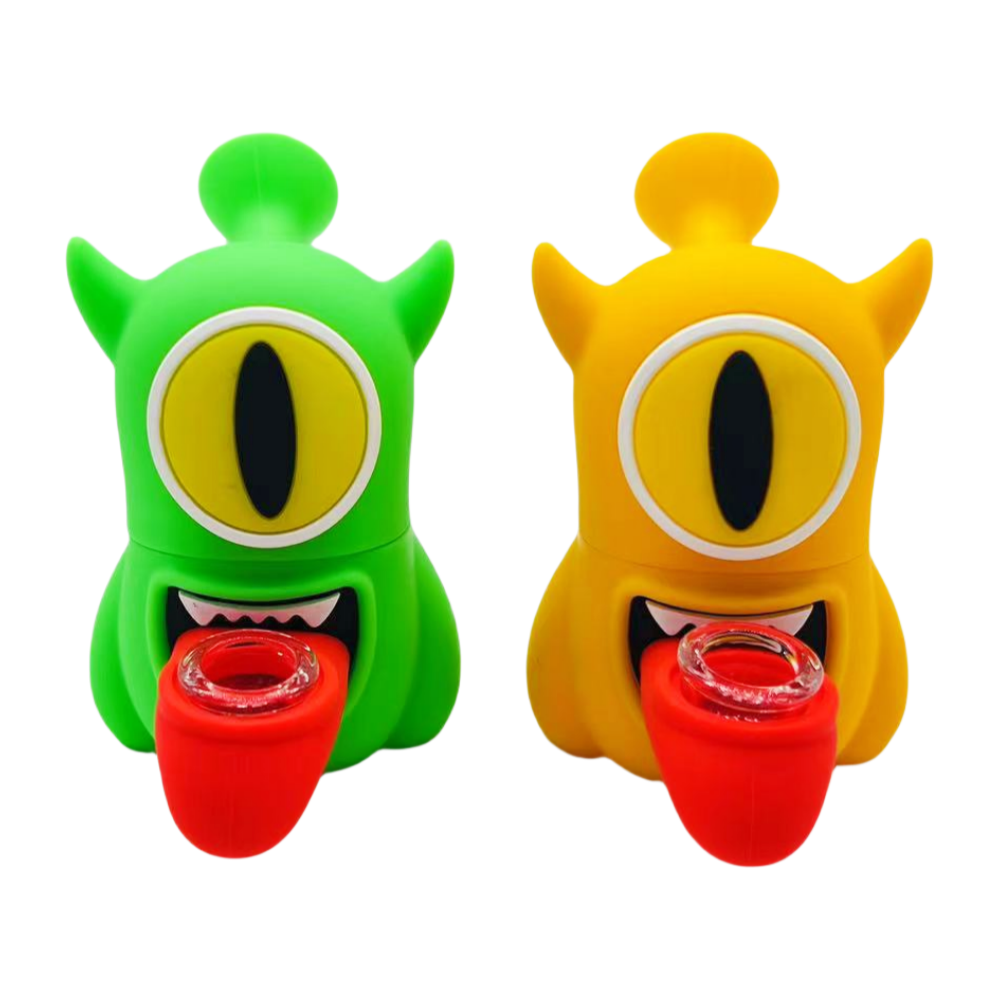 Cute Silicone Bong with Glass Bowl Silicone Waterpipe