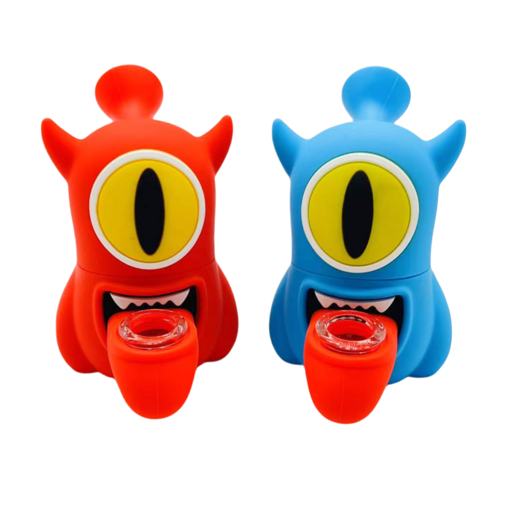 Cute Silicone Bong with Glass Bowl Silicone Waterpipe