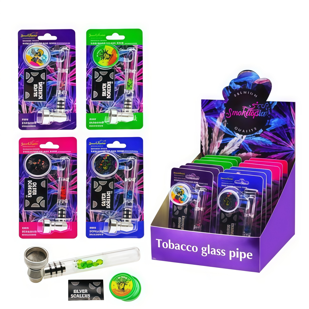 3 in 1 Smoking Pipe Plastic Grinder with Screen Pipe Set