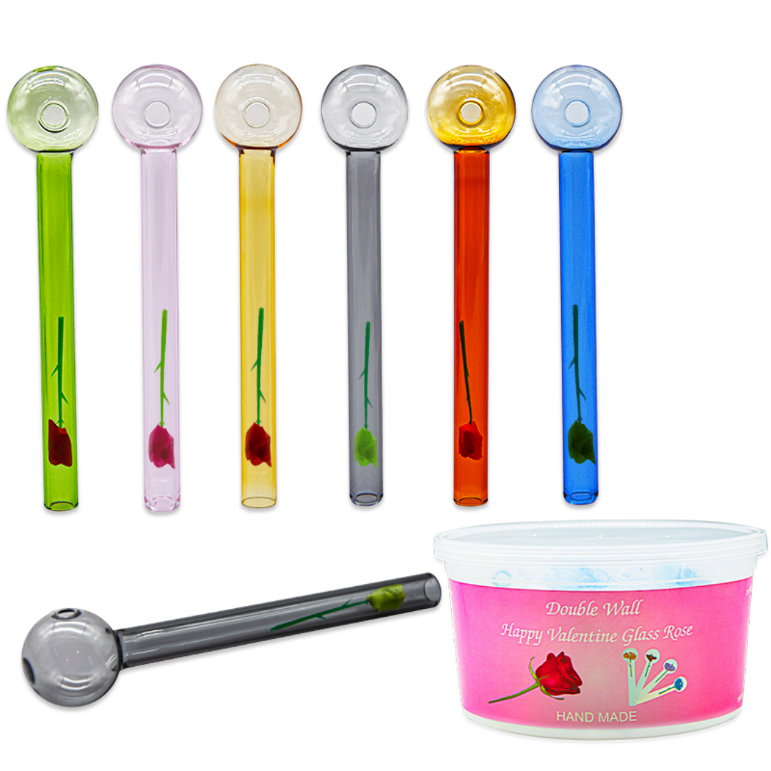 6inch Oil Burner with Rose Colorful