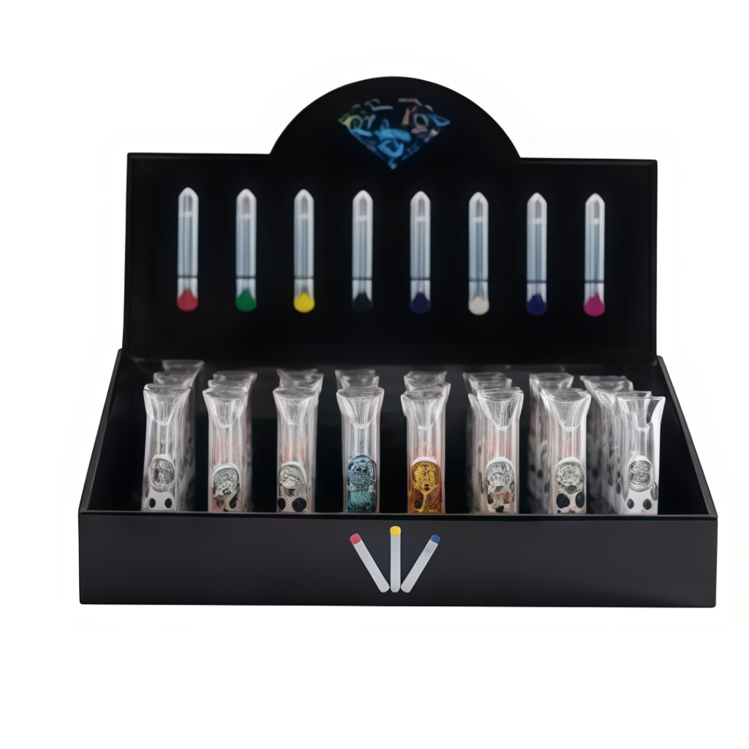 7cm GALSS TIPS with Skull Pattern