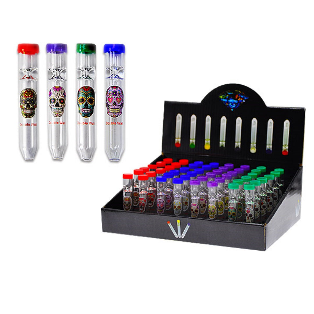 Clear OG Chillum with Plastic Lid Sticker