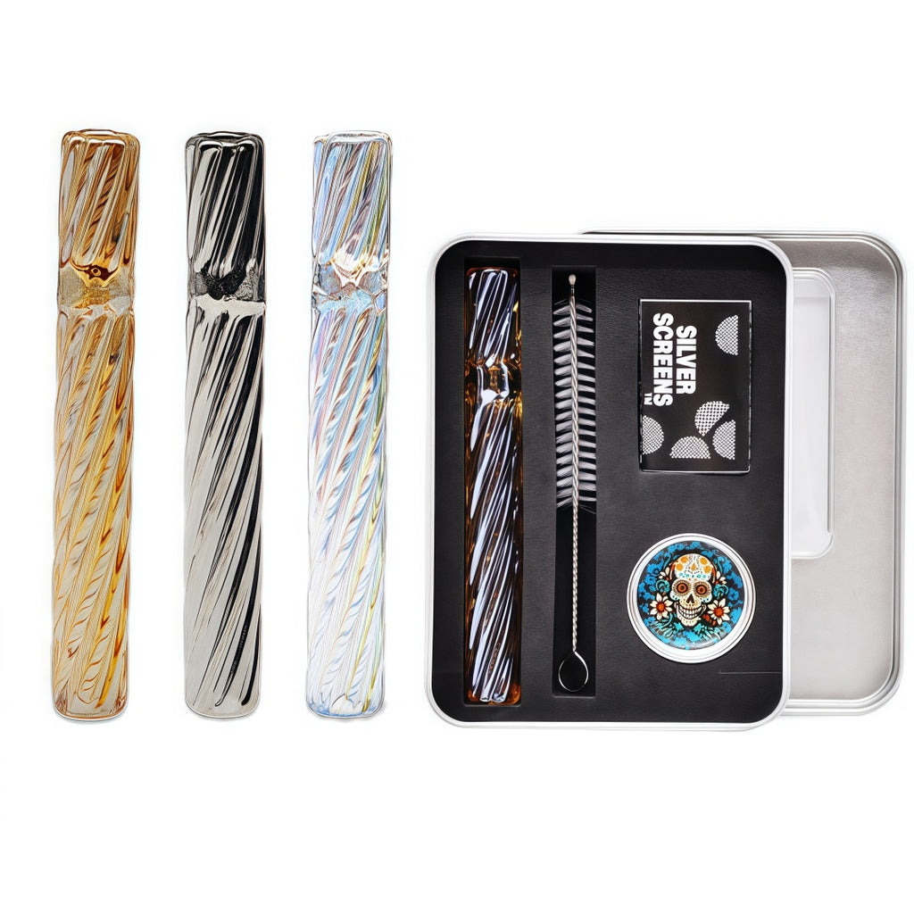 4in 1 Mixed Color Threaded Chillum Set