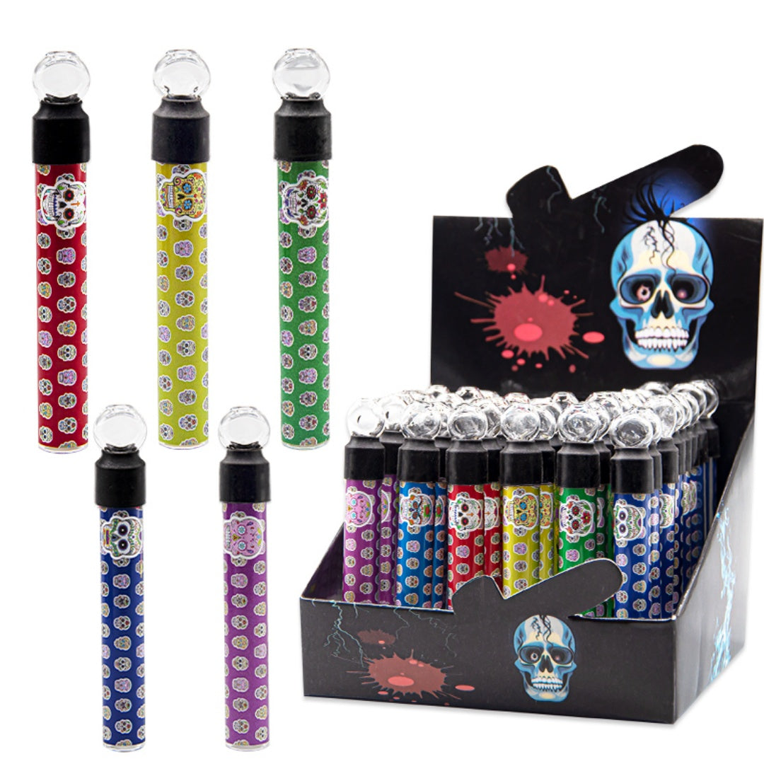 Chillum With Skeleton Glass