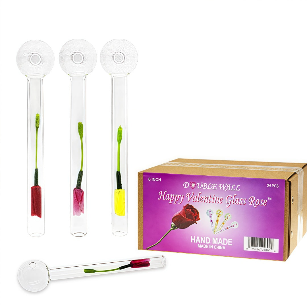 6inch Clear Glass Ball with Rose 24CT Oil Burner