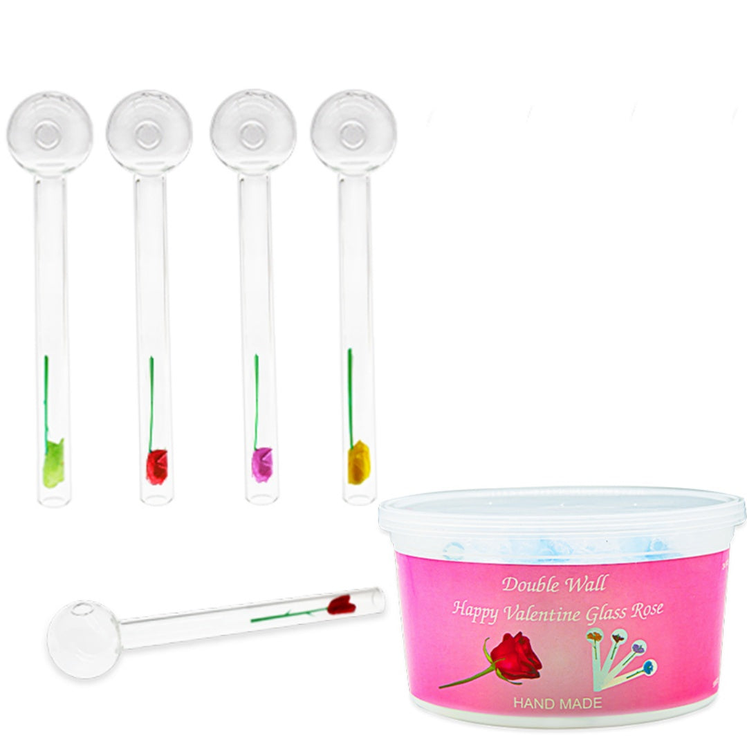 6inch Clear Oil Burner with Rose