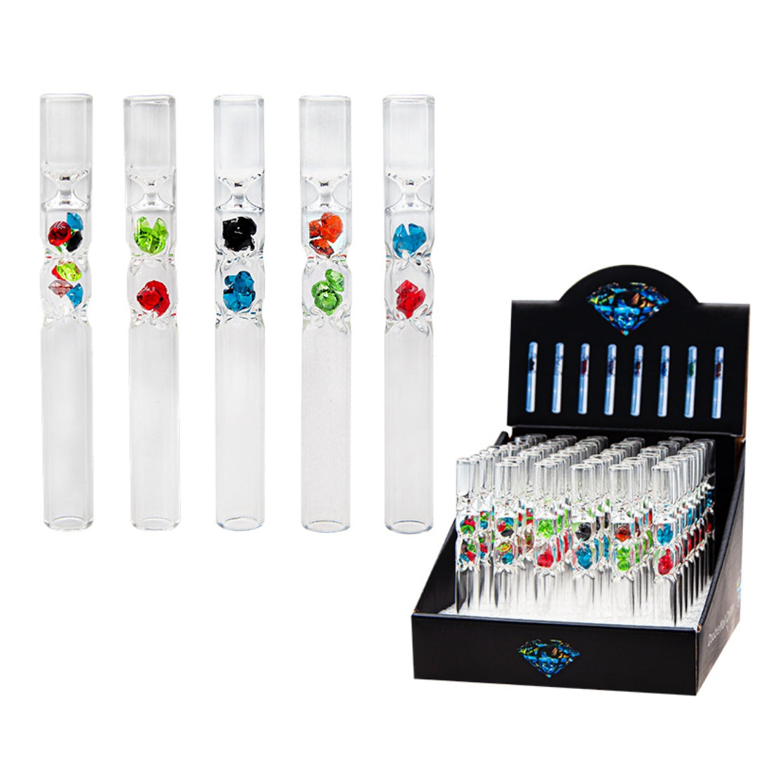 Glass Chillum Double Diamond