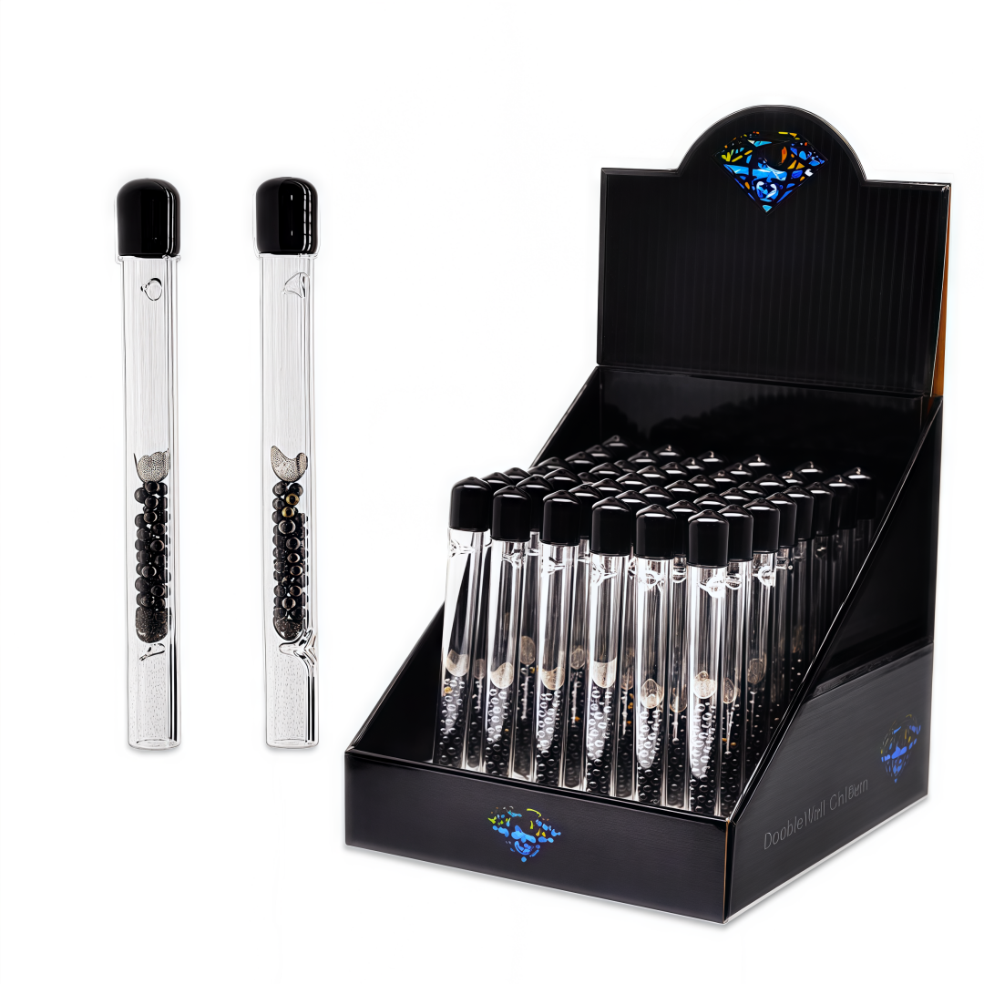 Glass Clear Chillum with Lid