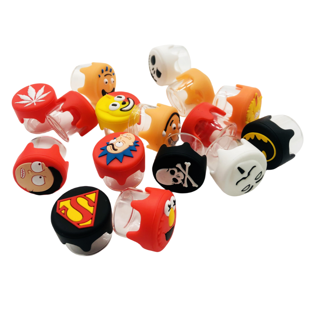 6m Silicone Cartoon Mixed Design Weed Jar