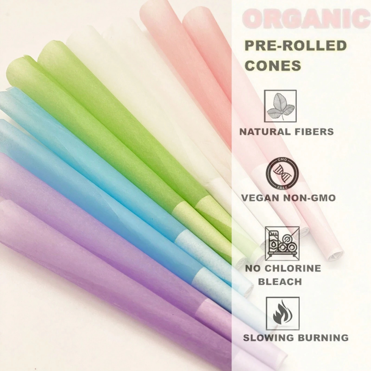 50 Pcs/Jar Pre-Rolled Cones Without Printing
