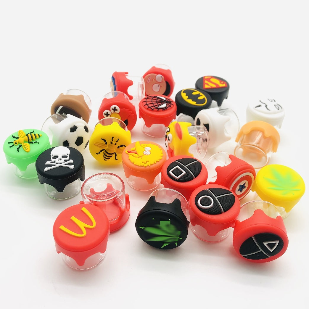 6m Silicone Cartoon Mixed Design Weed Jar