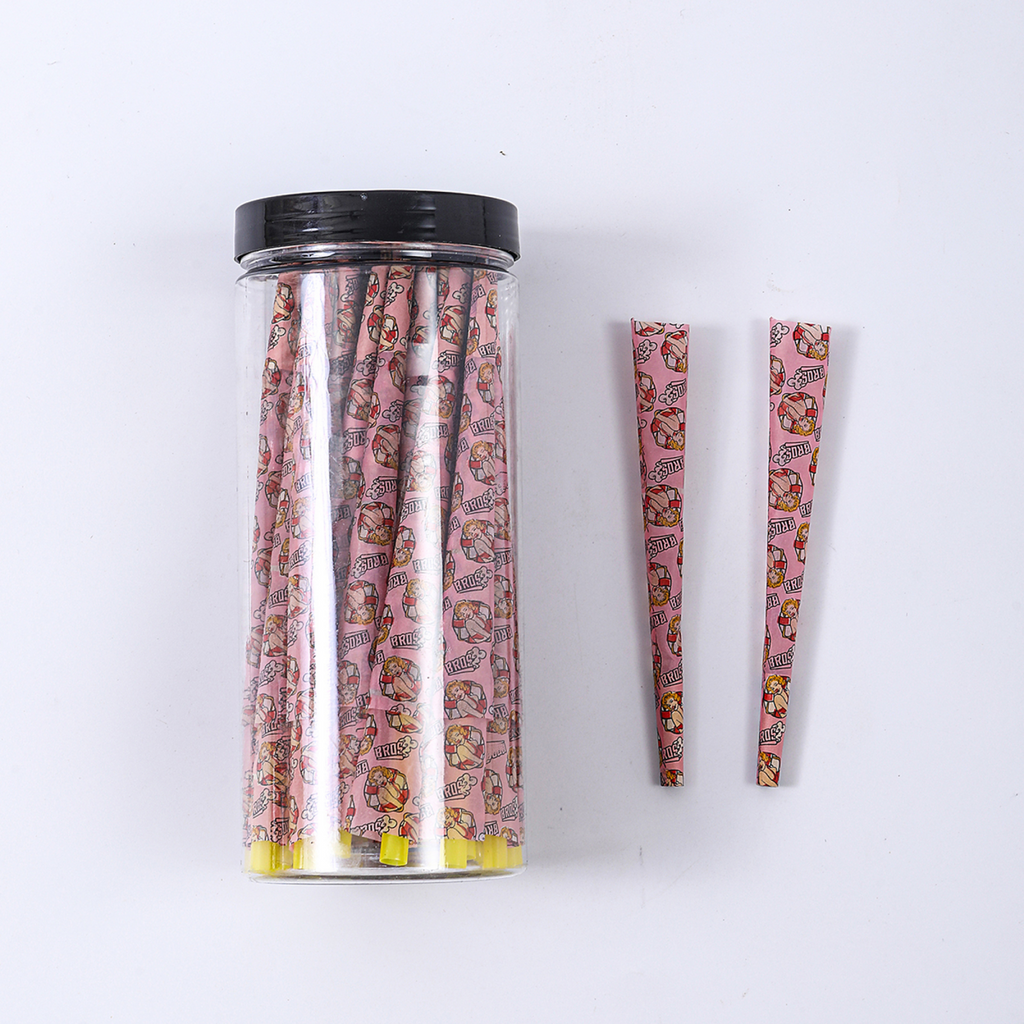 50Pcs/Jar Pre-Rolled Cones With Printing