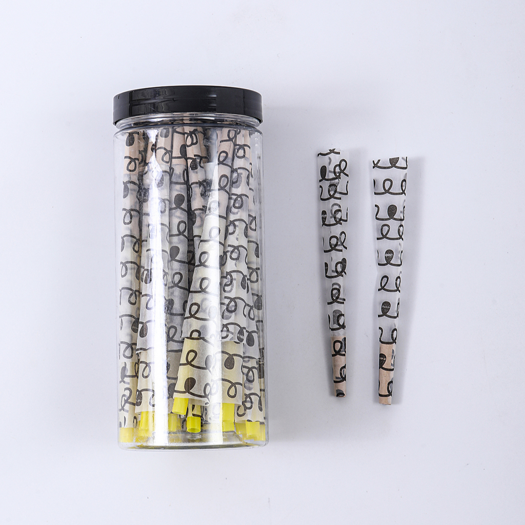 50Pcs/Jar Pre-Rolled Cones With Printing