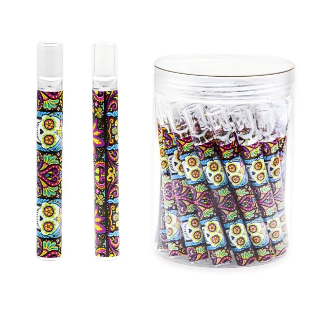 Chillum 12*103mm Glass Pipe with Sticker