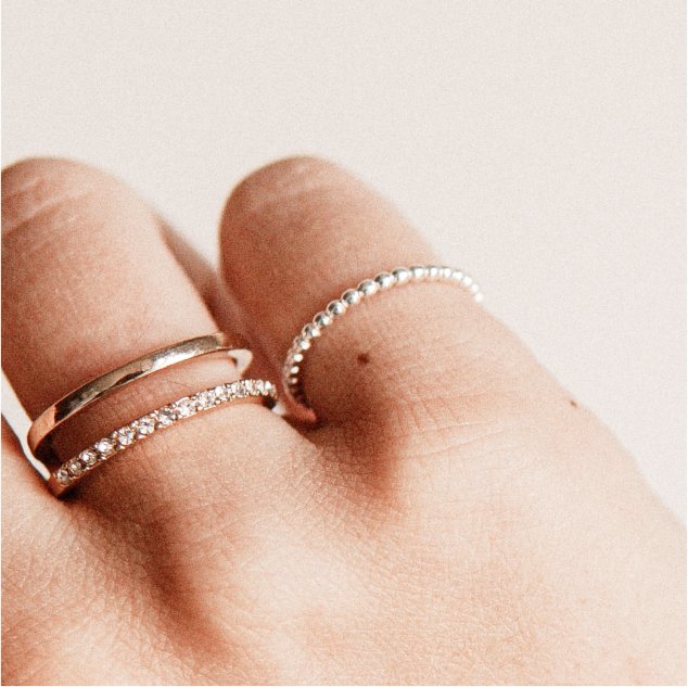 bead set diamond ring